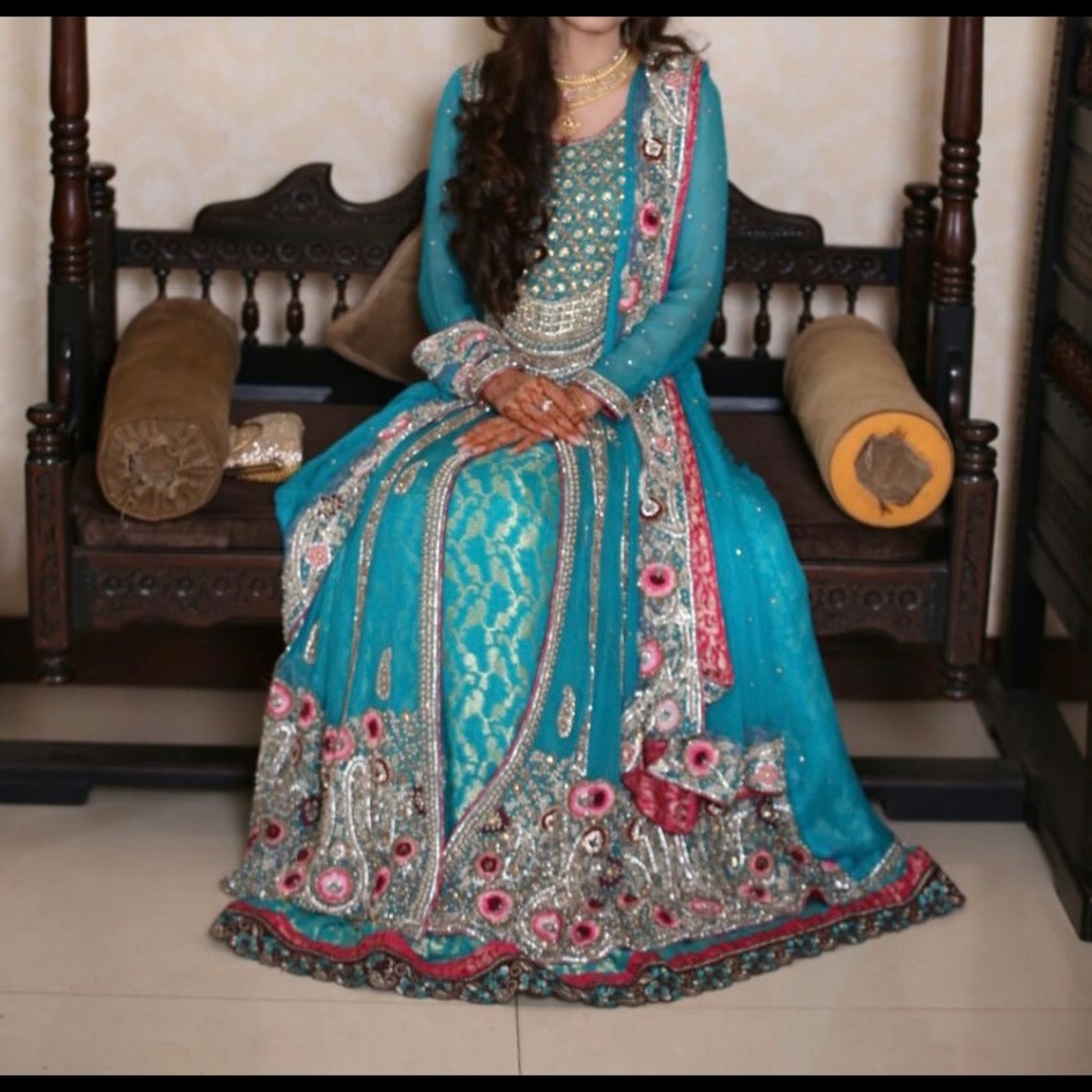 Beautiful & Elegant embroidered Maxi dress for wedding and other occasions.